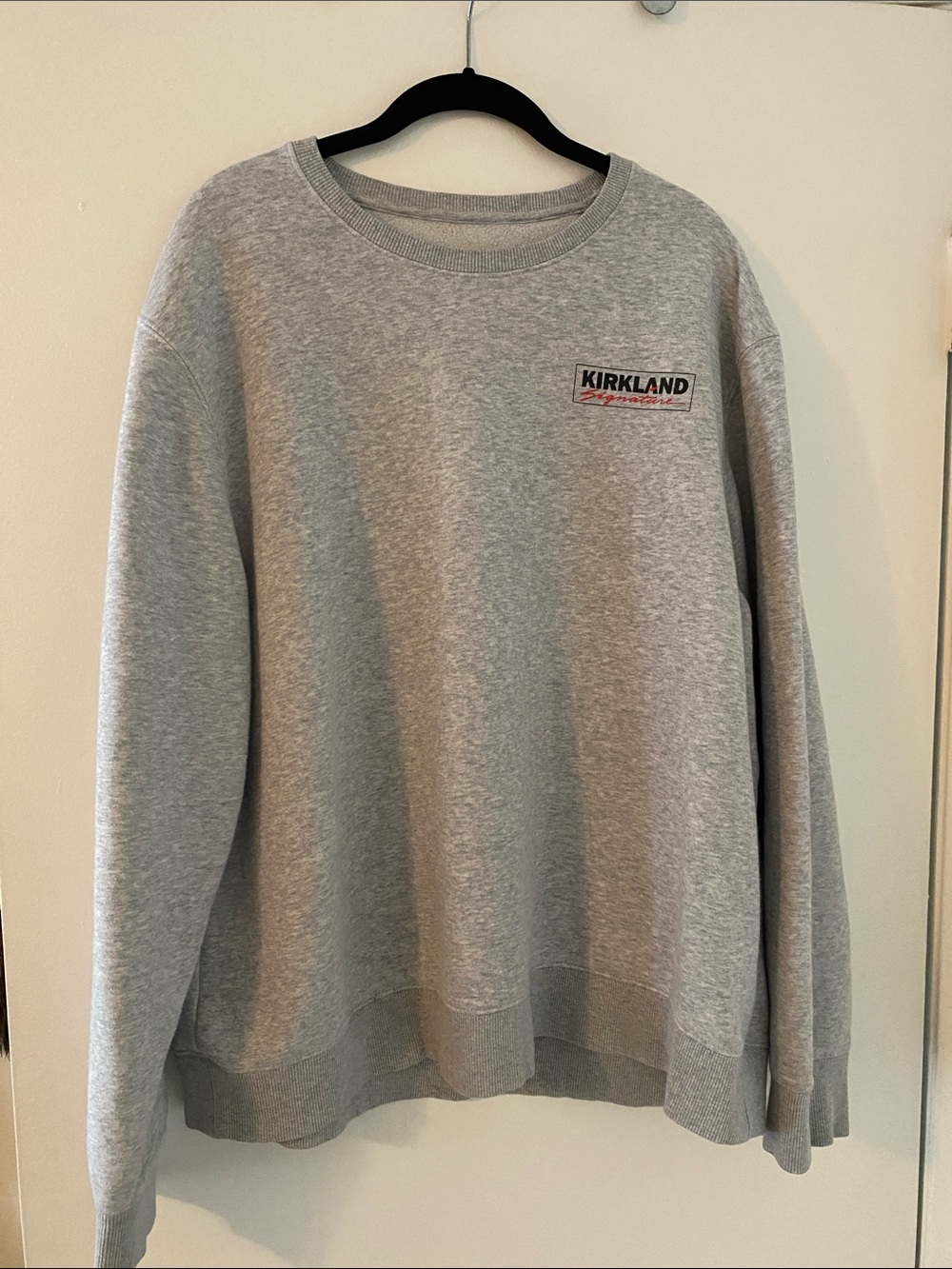 Kirkland Signature Gray Crewneck Sweater with Small Logo